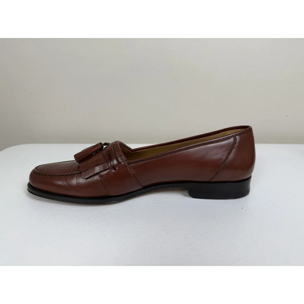 Magnanni‎ Mens Loafers Tassel Brown Leather Dress Shoes Size 12B Made in Spain
